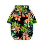 Black Tropical Giraffe Pattern Print Dog Zip Up Hoodie