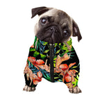 Black Tropical Giraffe Pattern Print Dog Zip Up Jacket