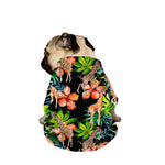 Black Tropical Giraffe Pattern Print Dog Zip Up Jacket