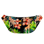 Black Tropical Giraffe Pattern Print Fanny Pack