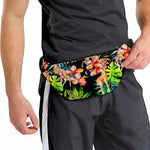 Black Tropical Giraffe Pattern Print Fanny Pack