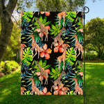 Black Tropical Giraffe Pattern Print Garden Flag