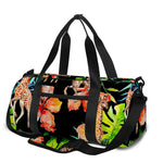 Black Tropical Giraffe Pattern Print Gym Bag