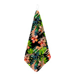 Black Tropical Giraffe Pattern Print Hand Towel