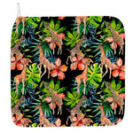 Black Tropical Giraffe Pattern Print Hand Towel