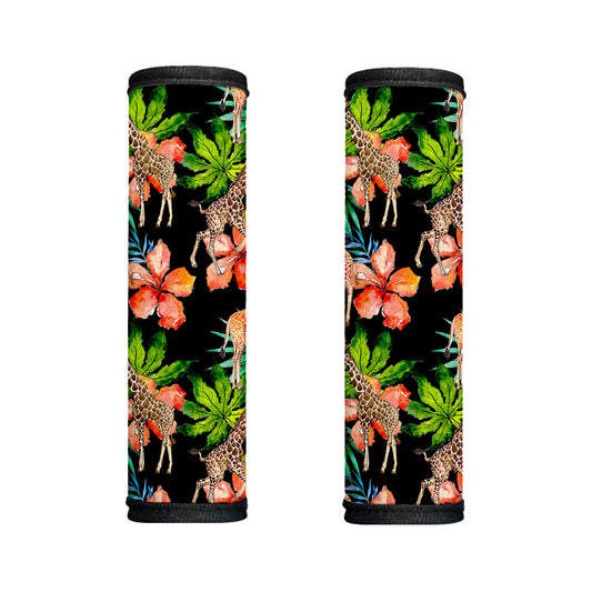 Black Tropical Giraffe Pattern Print Handle Covers
