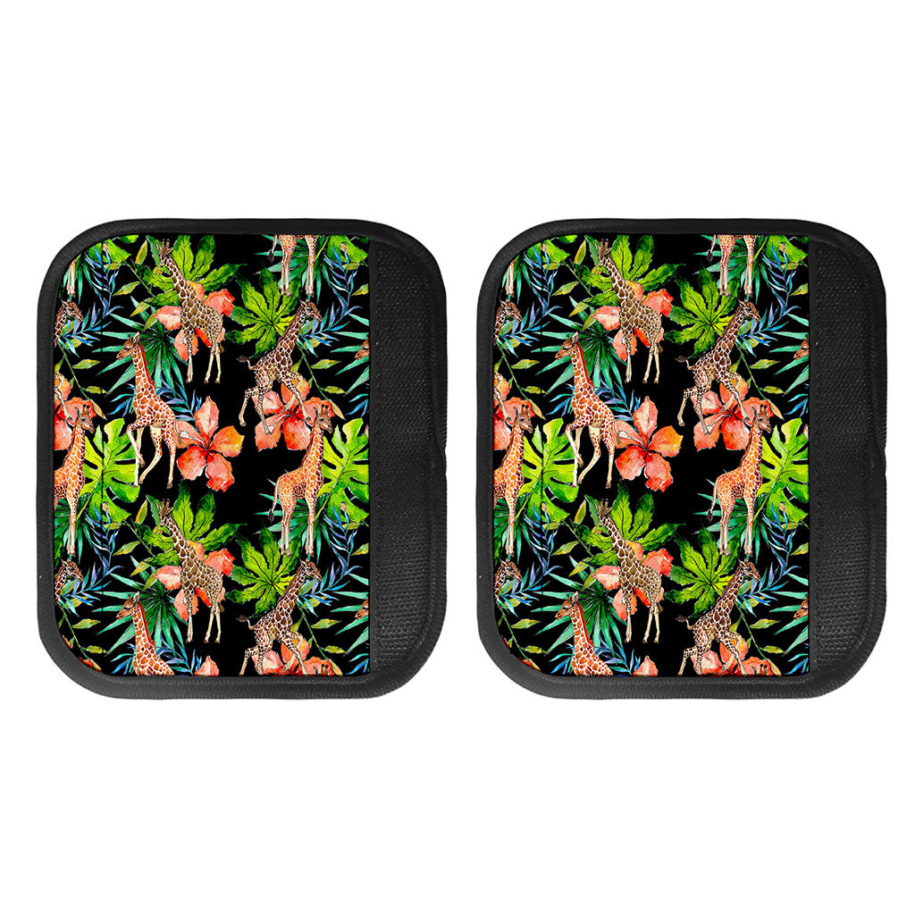 Black Tropical Giraffe Pattern Print Handle Covers