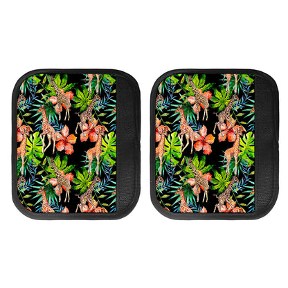 Black Tropical Giraffe Pattern Print Handle Covers
