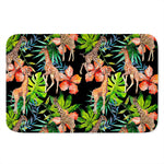 Black Tropical Giraffe Pattern Print Indoor Door Mat