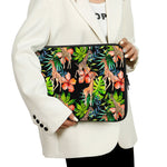 Black Tropical Giraffe Pattern Print Laptop Sleeve