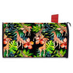 Black Tropical Giraffe Pattern Print Mailbox Cover