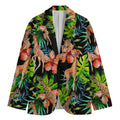 Black Tropical Giraffe Pattern Print Men's Blazer