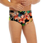 Black Tropical Giraffe Pattern Print Men's Briefs