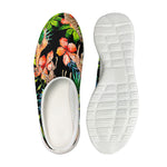 Black Tropical Giraffe Pattern Print Mesh Casual Shoes