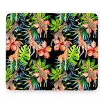 Black Tropical Giraffe Pattern Print Mouse Pad