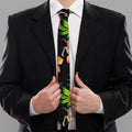 Black Tropical Giraffe Pattern Print Necktie