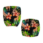 Black Tropical Giraffe Pattern Print Office Chair Cover