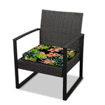 Black Tropical Giraffe Pattern Print Outdoor Seat Cushion Cover