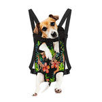Black Tropical Giraffe Pattern Print Pet Carrier Backpack