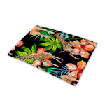 Black Tropical Giraffe Pattern Print Pet Cooling Mat Cover
