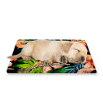 Black Tropical Giraffe Pattern Print Pet Cooling Mat Cover