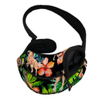 Black Tropical Giraffe Pattern Print Pet Sling Carrier