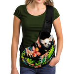 Black Tropical Giraffe Pattern Print Pet Sling Carrier