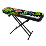 Black Tropical Giraffe Pattern Print Piano Keyboard Cover