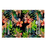 Black Tropical Giraffe Pattern Print Placemat