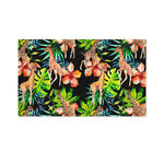 Black Tropical Giraffe Pattern Print Polyester Flag