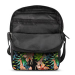 Black Tropical Giraffe Pattern Print Rectangular Crossbody Bag