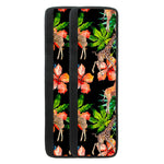 Black Tropical Giraffe Pattern Print Refrigerator Handle Covers