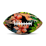 Black Tropical Giraffe Pattern Print Rugby Ball