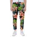 Black Tropical Giraffe Pattern Print Joggers