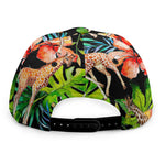 Black Tropical Giraffe Pattern Print Snapback Cap