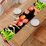 Black Tropical Giraffe Pattern Print Table Runner
