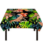 Black Tropical Giraffe Pattern Print Tablecloth