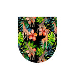Black Tropical Giraffe Pattern Print Toilet Lid Cover