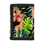 Black Tropical Giraffe Pattern Print Trifold Wallet