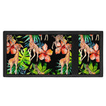 Black Tropical Giraffe Pattern Print Trifold Wallet