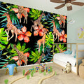 Black Tropical Giraffe Pattern Print Wall Sticker