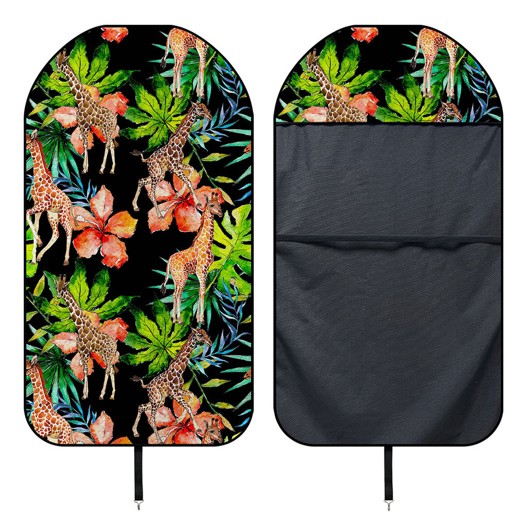 Black Tropical Giraffe Pattern Print Waterproof Car Seat Cover