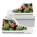 Black Tropical Giraffe Pattern Print White High Top Sneakers