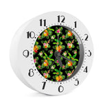 Black Tropical Hawaiian Pattern Print Alarm Clock
