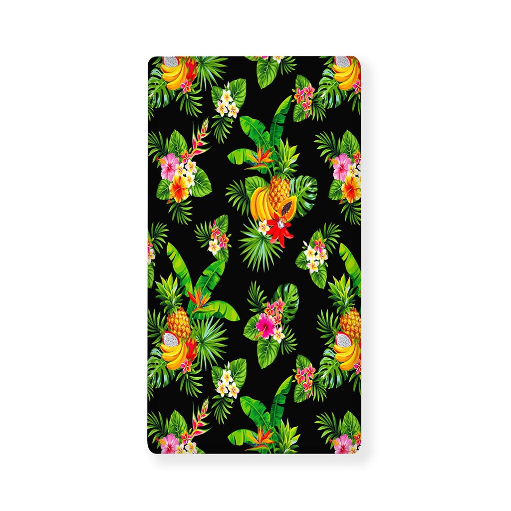 Black Tropical Hawaiian Pattern Print Baby Crib Sheet