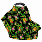 Black Tropical Hawaiian Pattern Print Baby Seat Cover