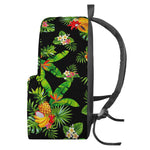 Black Tropical Hawaiian Pattern Print Backpack