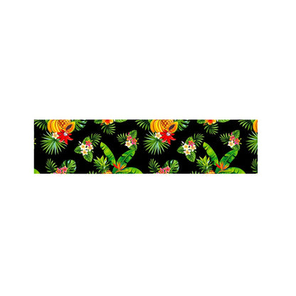 Black Tropical Hawaiian Pattern Print Bed Runner