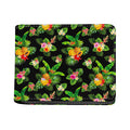 Black Tropical Hawaiian Pattern Print Bifold Wallet