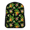 Black Tropical Hawaiian Pattern Print Casual Backpack